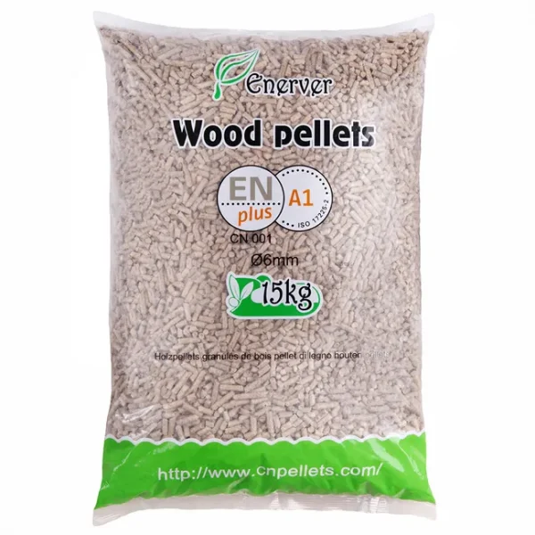 ENERVER WOOD PELLETS – Granulés de bois, 20 sacs de 15 kg (300 kg au total)